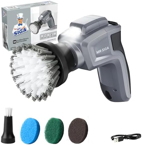 MRSIGA Electric Spin Scrubber for Kitchen and Bathroom