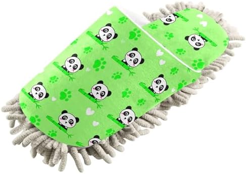 Burbuja Cartoon Pandas Mop Slippers for Home Cleaning
