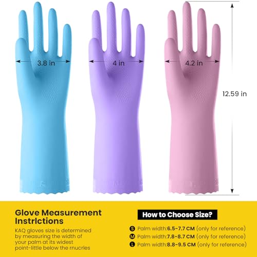 KAQ Reusable Rubber Gloves with Cotton Liner