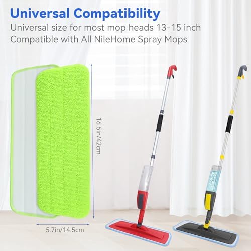 165 Inch Microfiber Mop Pads - 10 Pack Reusable Washable Replacement