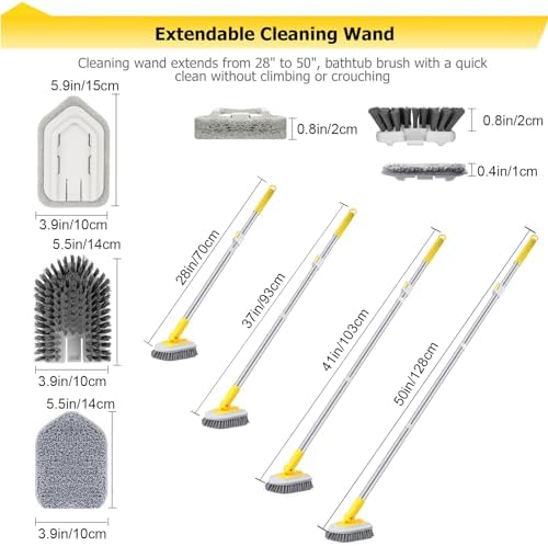 Lalafancy 3 in 1 Shower Brush with Locking Head and 50 Extendable Handle
