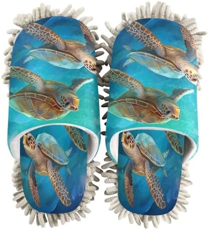 Bulletgxll Mop Slippers with Microfiber - Washable Floor Cleaning Slippers for Men Women