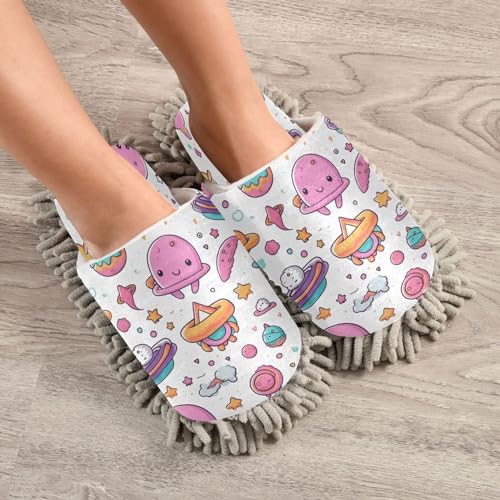 Cute Sea Creatures Microfiber Cleaning Slippers - L