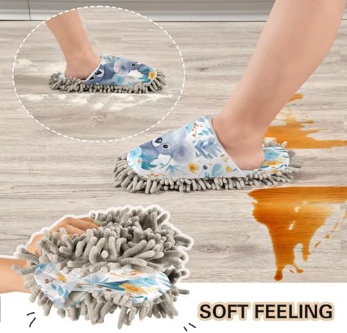 Bulletgxll Mop Slippers with Microfiber Pads - L