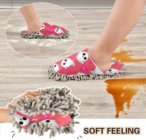 Burbuja Cartoon Ghosts Mop Slippers for Home Cleaning