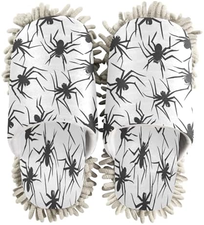 Zhirexin Halloween Black Mop Slippers for Men Women