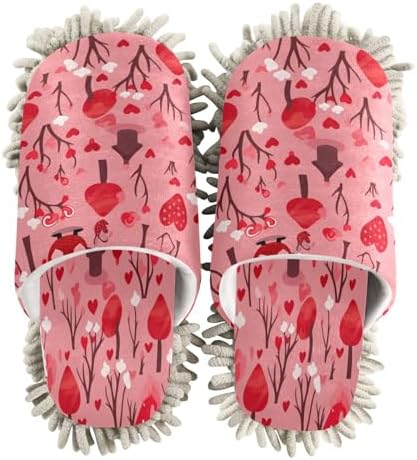 Bulletgxll Valentines Day Gnomes Mopping Slippers
