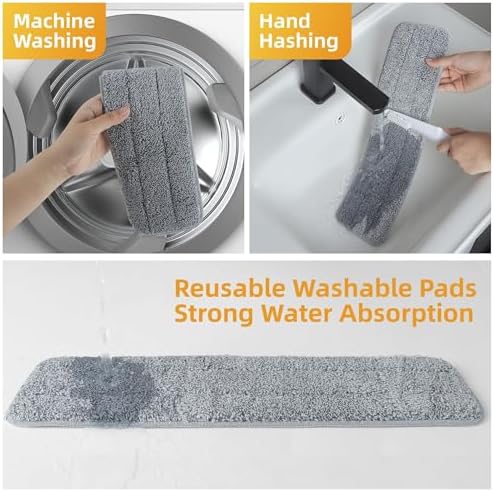 LJGG 236 Inch Microfiber Floor Mop with 4 Washable Pads