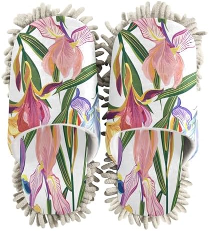 Zhirexin Colorful Flowers Microfiber Mop Slippers