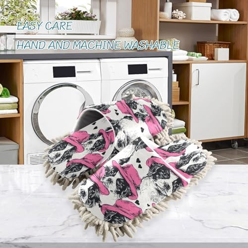 Bulletgxll Dog Mop Slippers Washable Microfiber Floor Cleaning Shoes