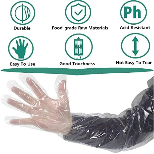 50PCS Extra Long Full Arm Disposable Gloves