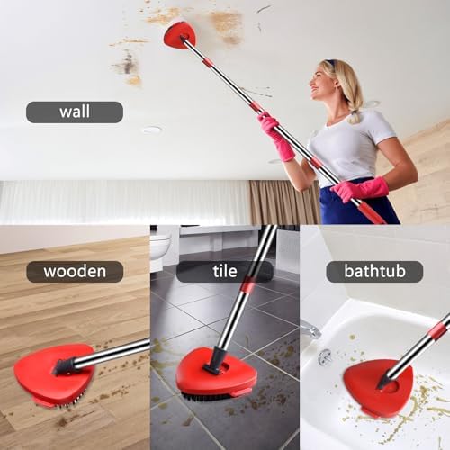 HiBaBy Spin Mop Head Base Scrub Brush Set with Handle