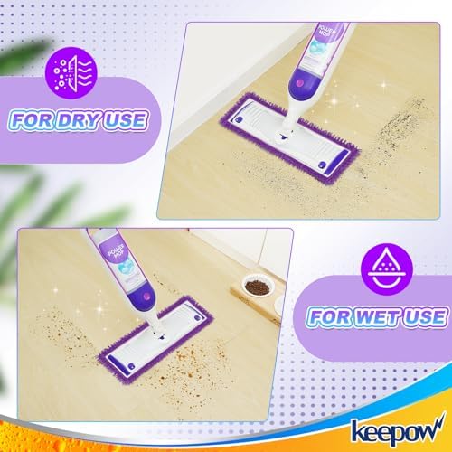 KEEPOW 10 Pack Reusable Mop Pads for Swiffer PowerMop 1