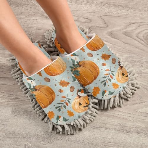 Zhirexin Thanksgiving Cleaning Slippers with Microfiber Mop Pads