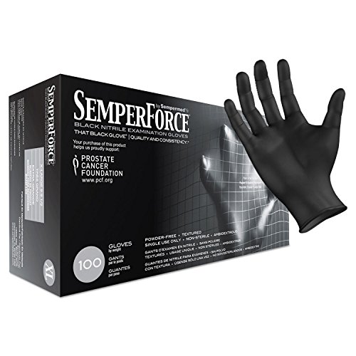 Sempermed SemperForce Nitrile Gloves X-Large Black Case of 1000