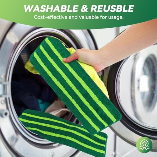 Sgizoku Mop Head Replacement - 8 Pack Washable Microfiber Pads for Wet Dry Cleaning