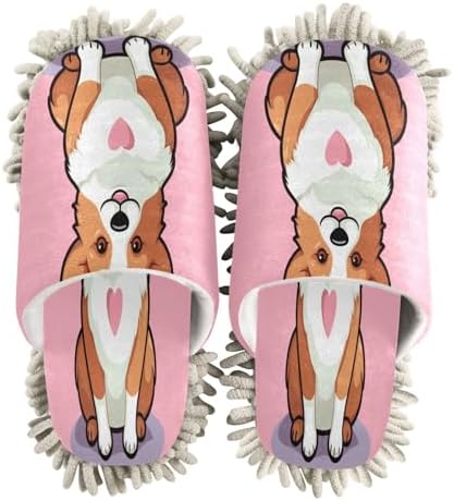 Bulletgxll Cartoon Dog Mop Slippers Washable