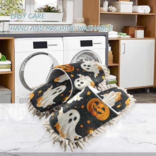 Zhirexin Halloween White Microfiber Cleaning Slippers