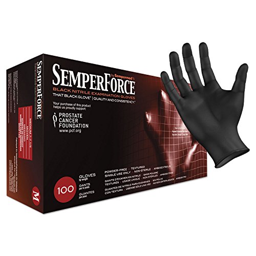 Sempermed SemperForce Nitrile Glove 4 Mil Medium Black Case of 1000 1