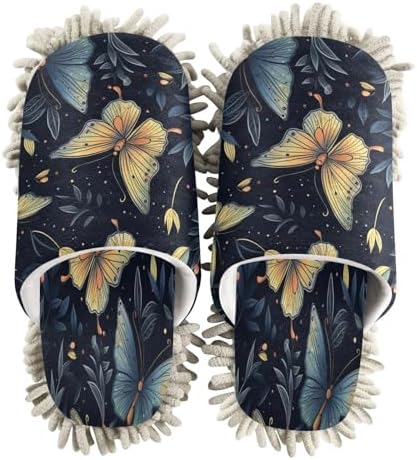 Zhirexin Butterfly Cleaning Slippers with Microfiber Mop Pads