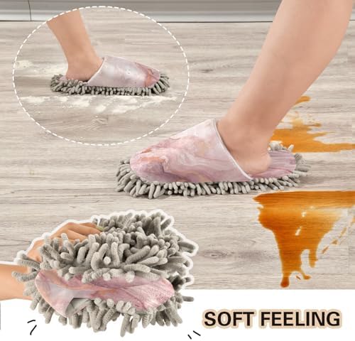 Zhirexin Texture Cleaning Slippers Mop Shoes
