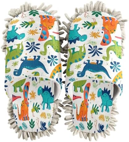 Zhirexin Dinosaur Cleaning Slippers for House Floor