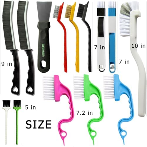 14Pcs Crevice Cleaning Brush Set for Kitchen and Bathroom Use
