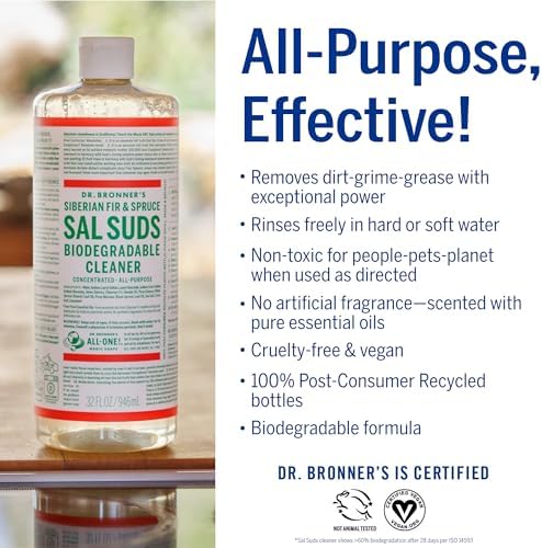 Dr Bronners Sal Suds Biodegradable Cleaner 32 oz 1