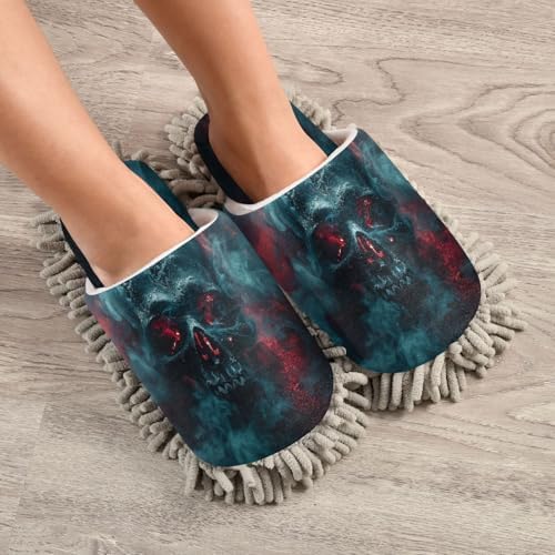 Zhirexin Green Misty Skeleton Mop Slippers 1