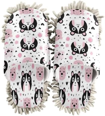 Panda Faces Microfiber Cleaning Slippers - L Size