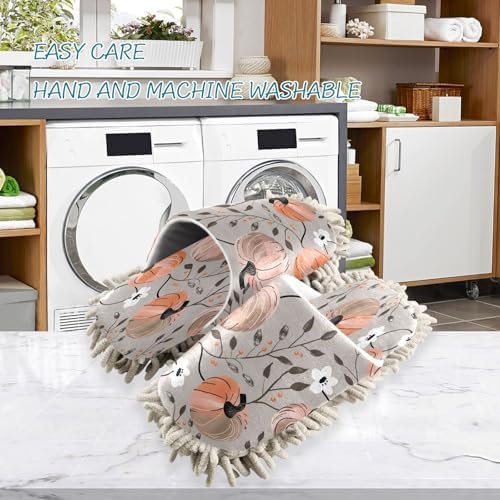 Zhirexin Thanksgiving Pumpkin Mop Slippers for Men Women