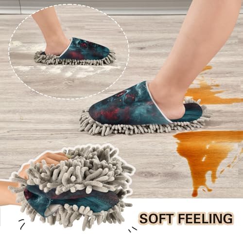 Zhirexin Green Misty Skeleton Mop Slippers 1