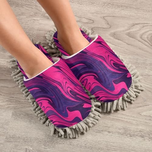 Bulletgxll Pink Wavy Cleaning Slippers - M