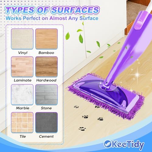 KeeTidy Reusable Mop Pads for Swiffer Wet Jet 5 Pack
