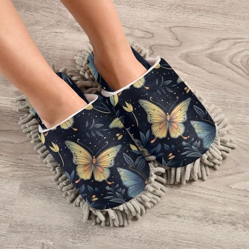 Zhirexin Butterfly Cleaning Slippers with Microfiber Mop Pads