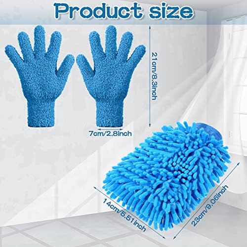 Potchen 6 pcs Microfiber Dusting Mitt Gloves for Cleaning Car and Home