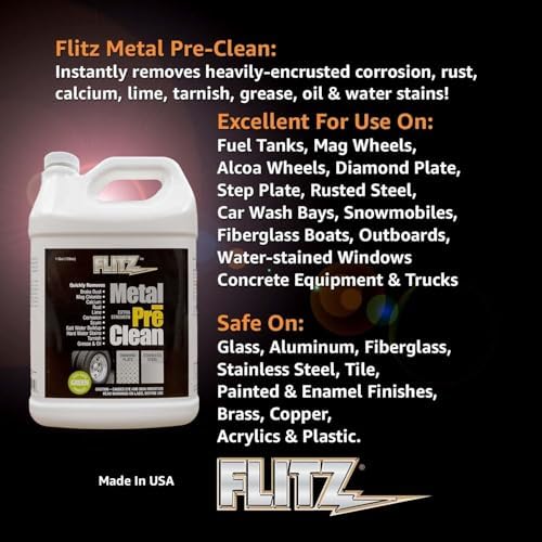 Flitz Metal Pre-Clean 1 Gallon - USA-Made Stainless Steel Cleaner