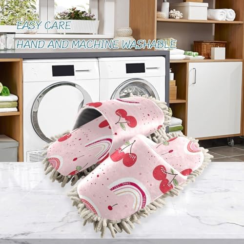 Zhirexin Mop Slippers for Men Women with Soft Microfiber and Cotton Flannel