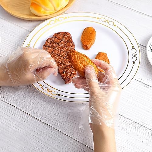 Milisten 100PCS Kids Disposable PE Gloves for Food Prep