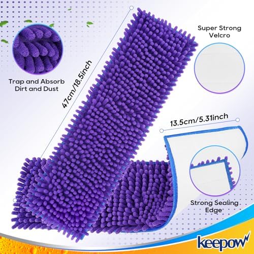 KEEPOW Microfiber Mop Pad 18 Inch 44 Pack