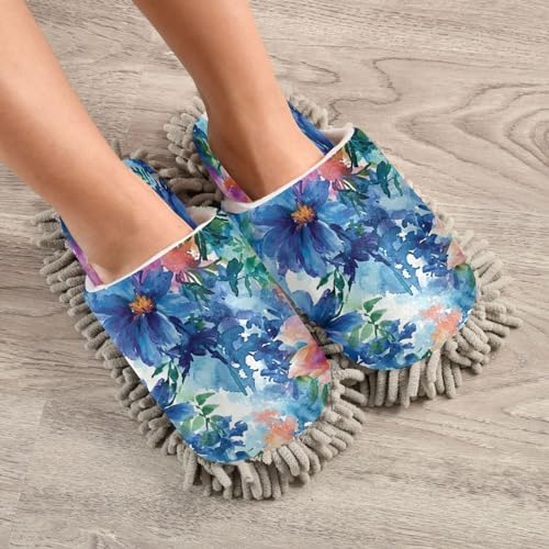 Zhirexin Watercolor Cleaning Slippers with Microfiber Mop Pad