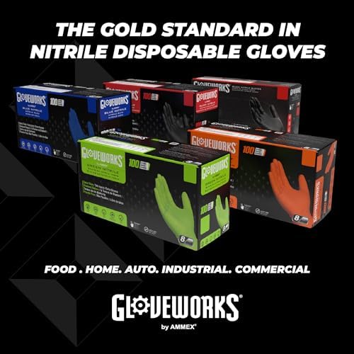 GLOVEWORKS HD Nitrile Gloves with Diamond Grip