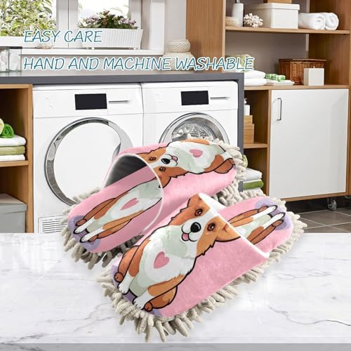 Bulletgxll Cartoon Dog Mop Slippers Washable