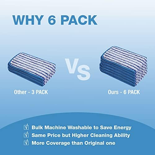 12 Pack Dirt Rusher Microfiber Mop Pads - Reusable and Washable