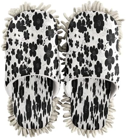 Zhirexin Black Cleaning Slippers for Floor Mopping