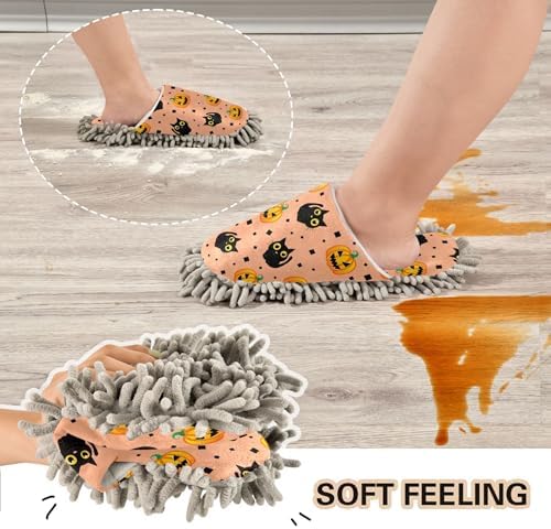 Burbuja Black Cats Mop Slippers for Wet and Dry Cleaning