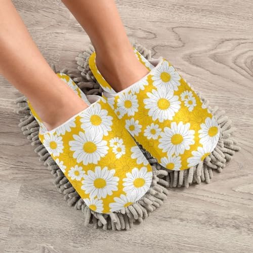 Zhirexin White Daisy Cleaning Slippers