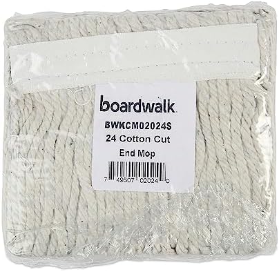Boardwalk Banded Cotton Mop Heads 24 White 12-Pack