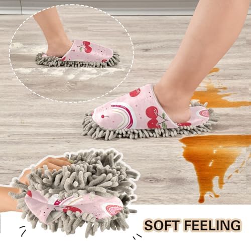 Zhirexin Mop Slippers for Men Women with Soft Microfiber and Cotton Flannel