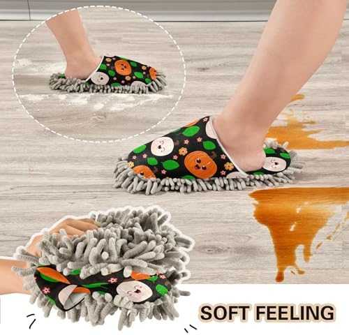 Burbuja Mop Slippers with Happy Faces for Home Use